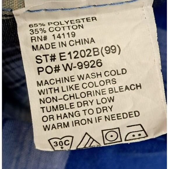 Plains Western Shirt Mens 2XL Big Man Blue Black Plaid Short Sleeve Pearl Snap - Picture 10 of 10